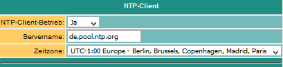 NTP-Client Einstellungen